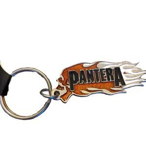 Pantera Logo Metal Key Chain Silver